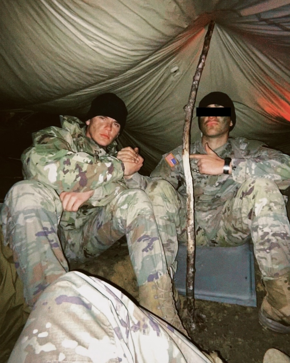 Daniel Laskowski, founder of Christo Laboro, in the field at night with his unit.